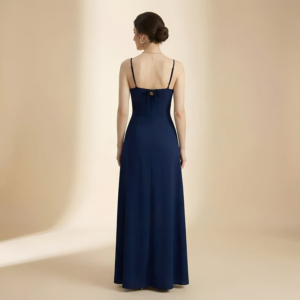 Vestido A-Line Sem Costas com Fechamento em Laço - Moda Feminina de Verão