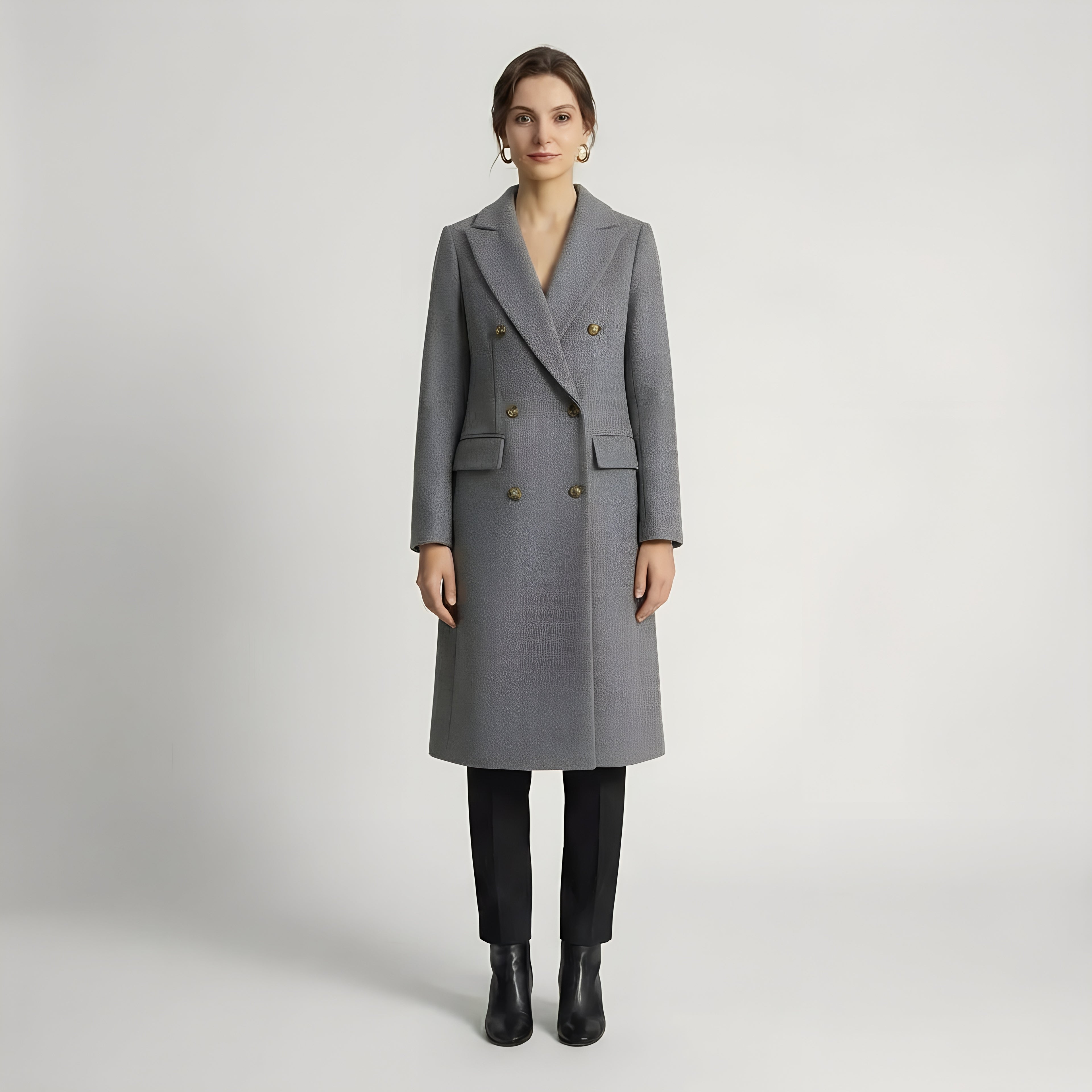 Casaco Longo de Abotoamento Duplo