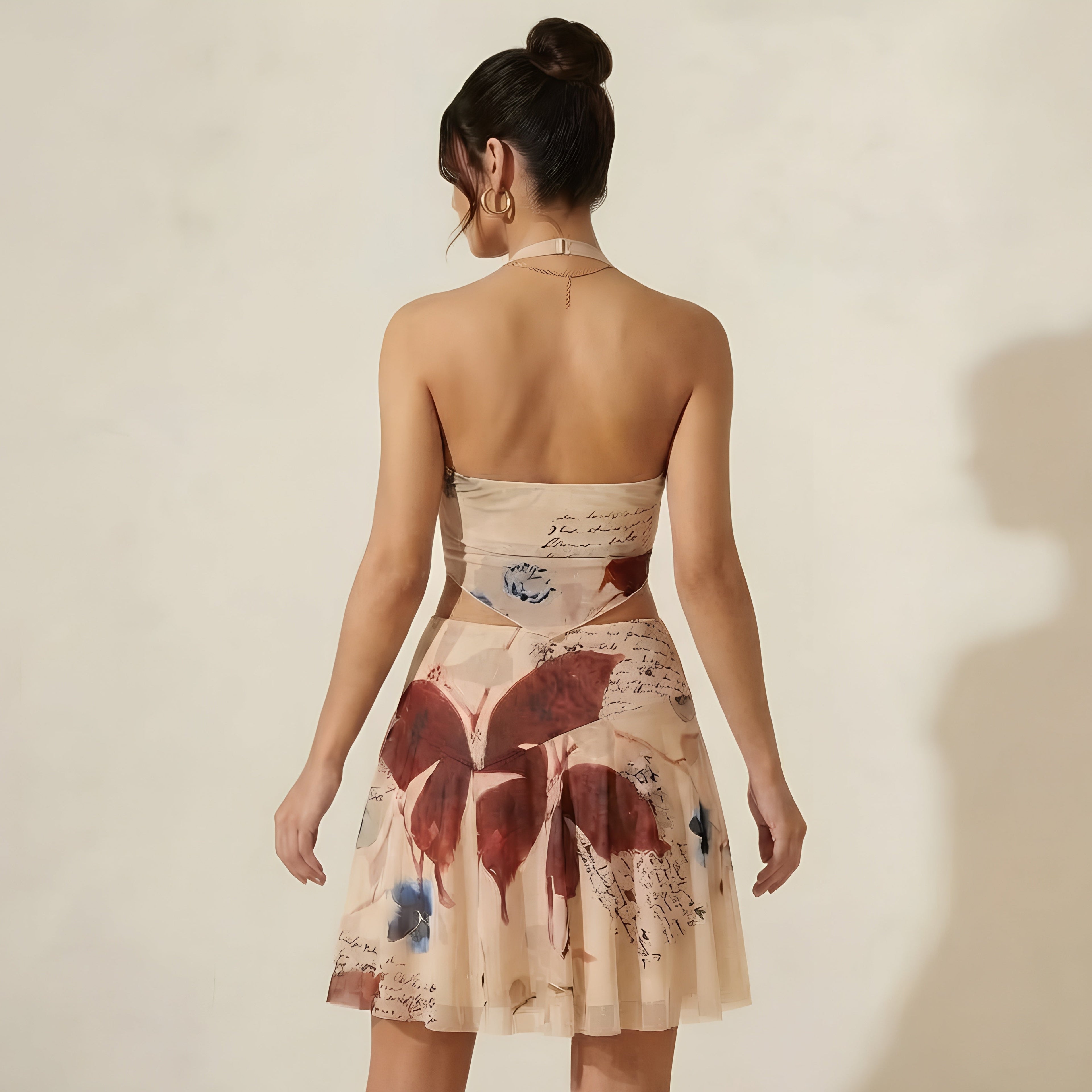 Conjunto Verão – Top Halter & Saia Plissada