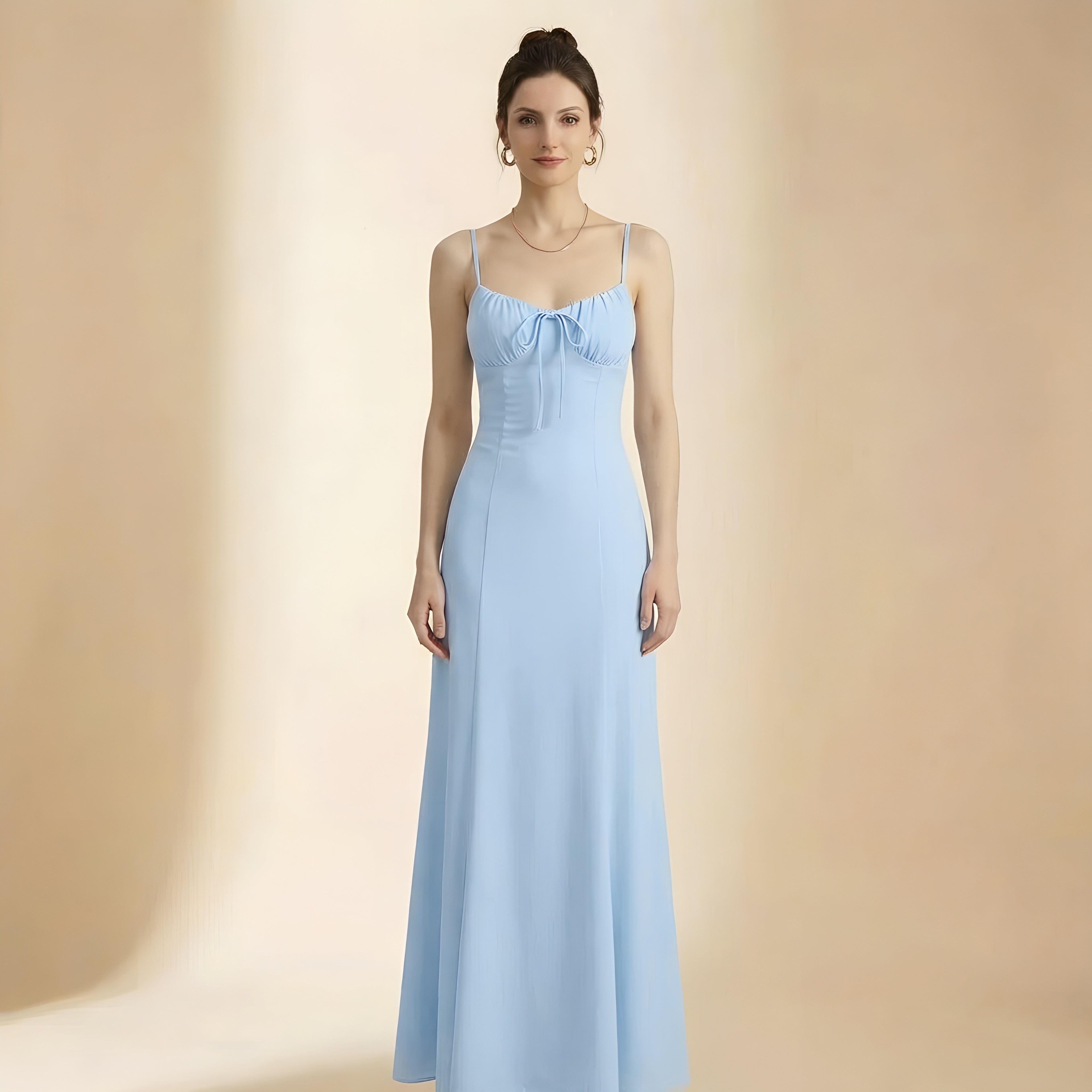 Vestido A-Line Sem Costas com Fechamento em Laço - Moda Feminina de Verão