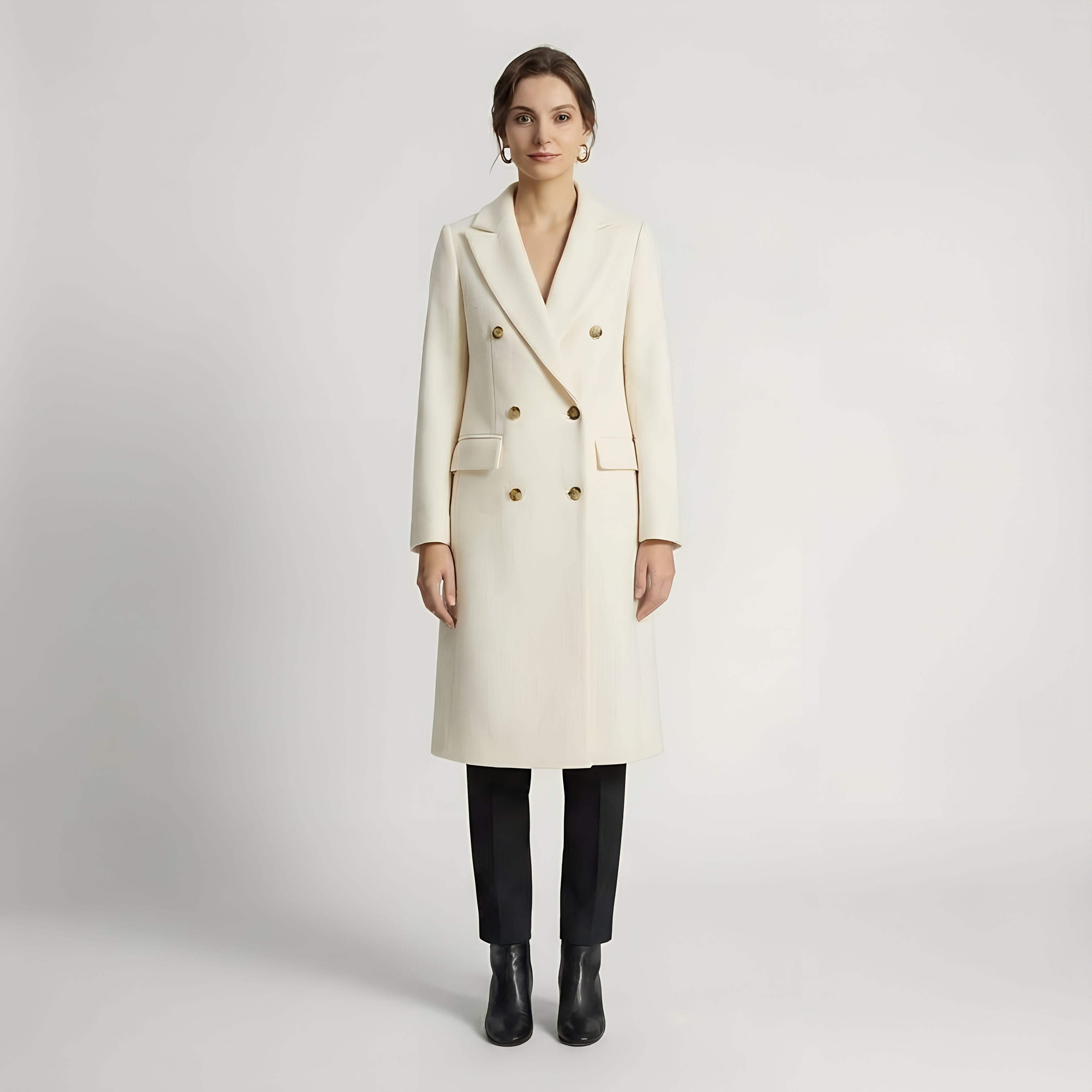 Casaco Longo de Abotoamento Duplo