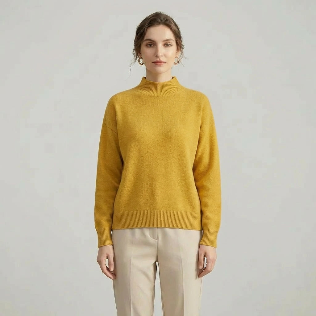 Camisola  de gola média-Alta e manga longa