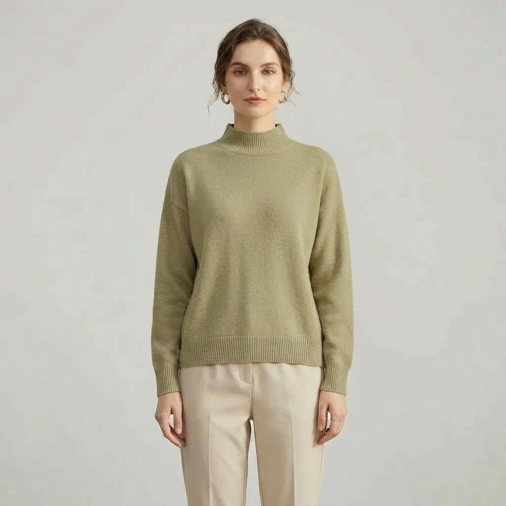 Camisola  de gola média-Alta e manga longa