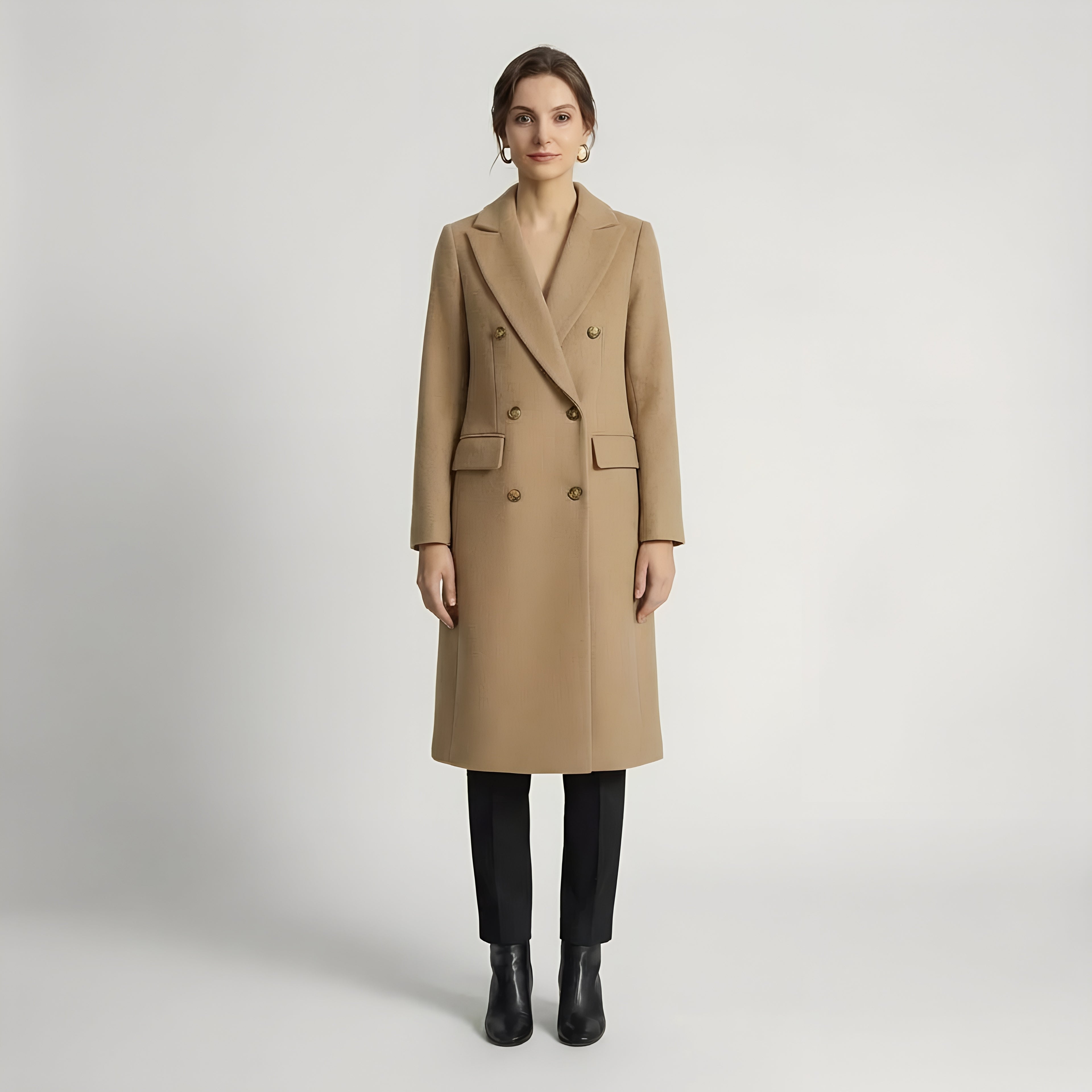 Casaco Longo de Abotoamento Duplo