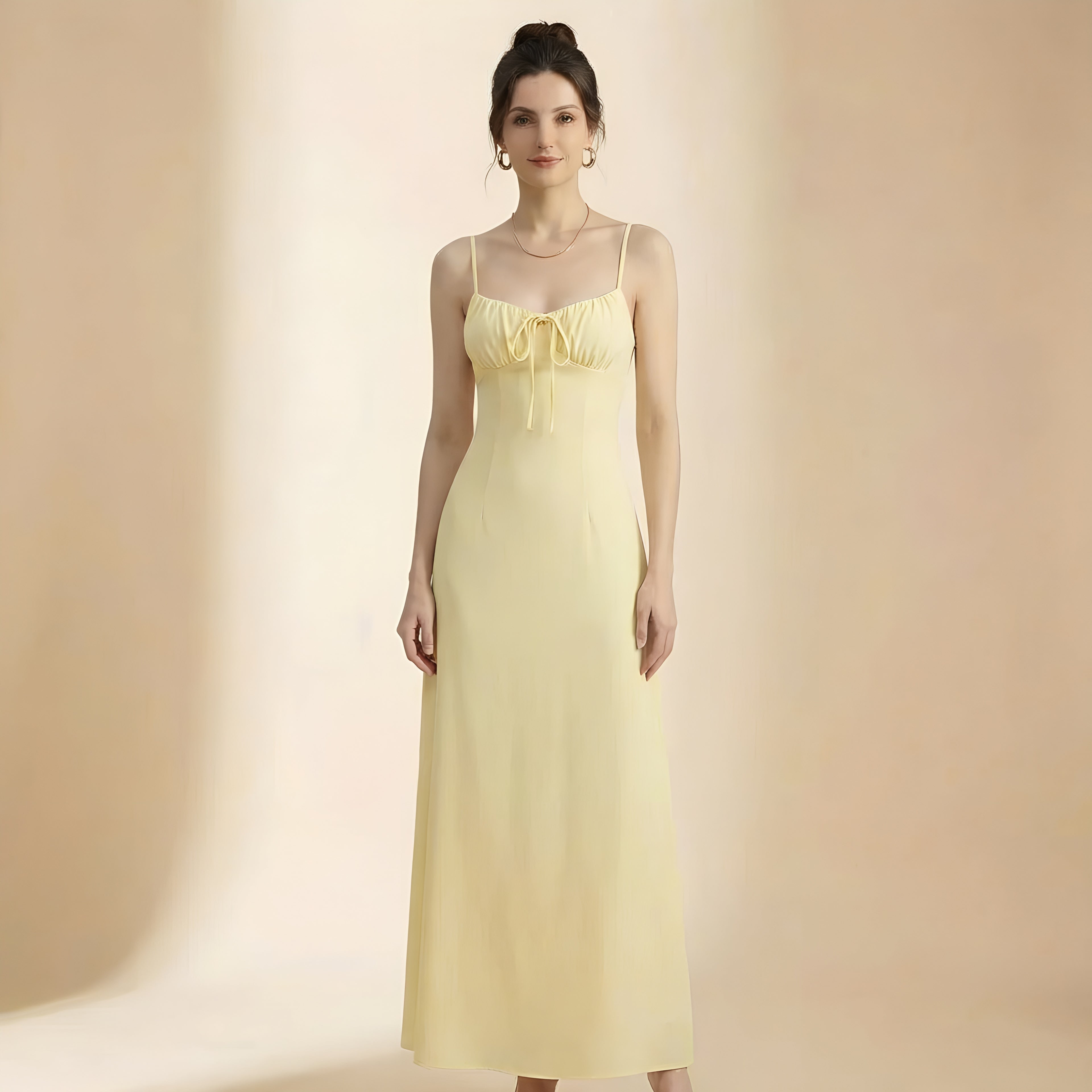 Vestido A-Line Sem Costas com Fechamento em Laço - Moda Feminina de Verão