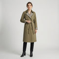 Trench Coat Longo com Abotoamento Duplo