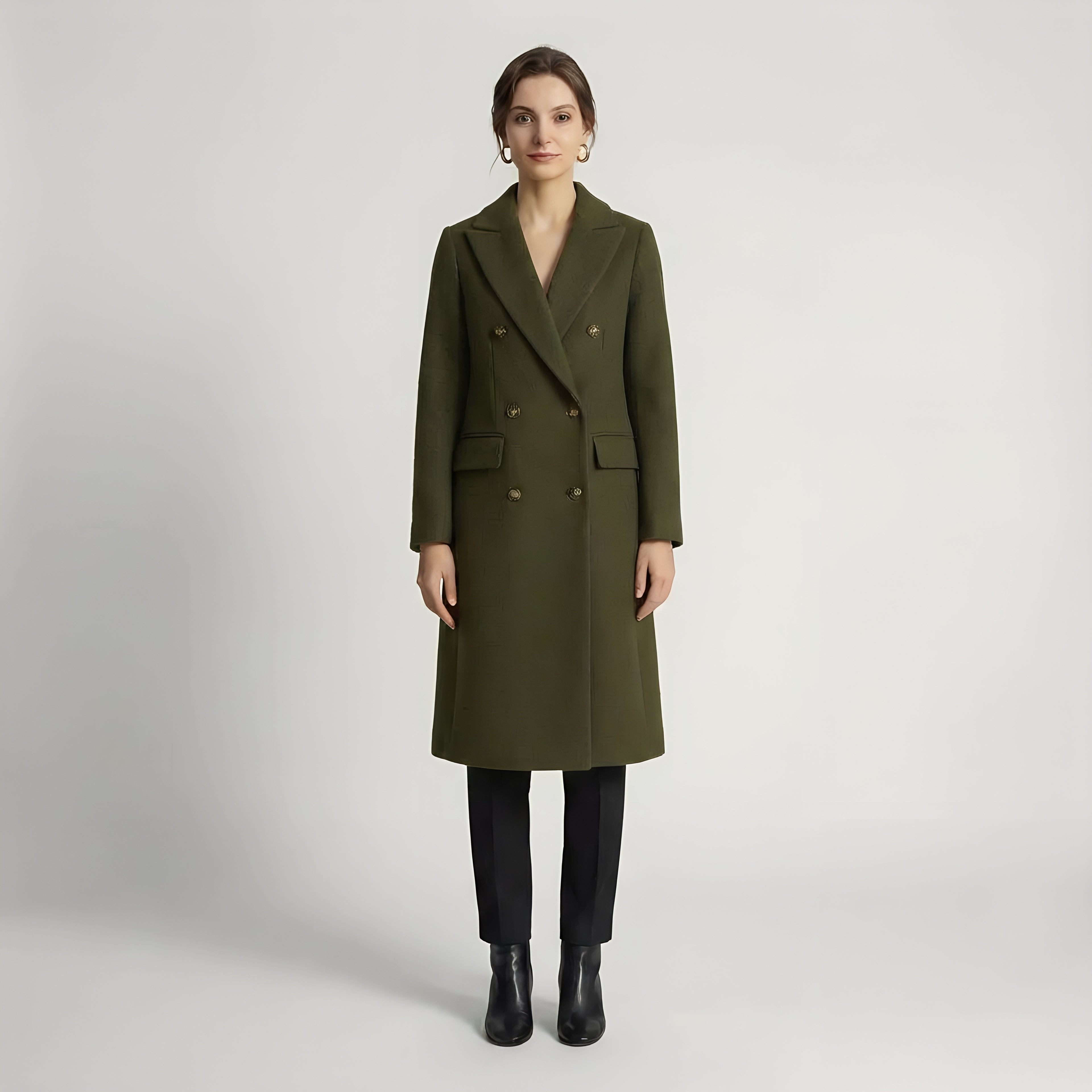 Casaco Longo de Abotoamento Duplo